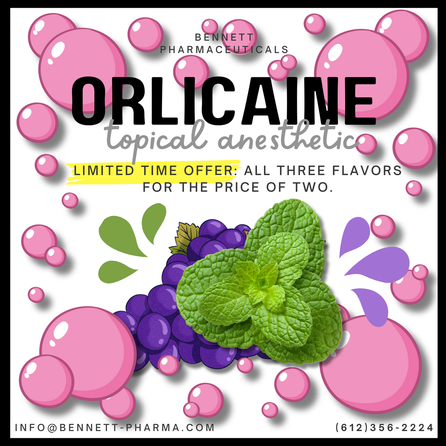 Orlicaine GEL Flavor Pack - Grape, Mint, Bubble Gum